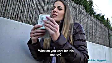 Eveline Dellai gets fucked by stranger for cash