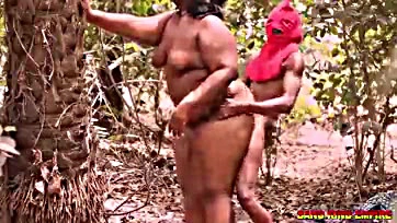 African pastor's wife gets naughty in the bush