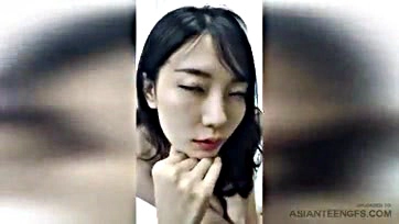 Teen Asian chick flaunts faked nips in bed