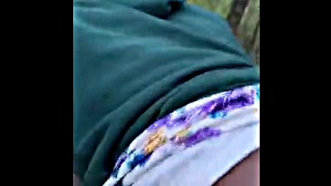 Teen ebony girl has sex with white boy in woods