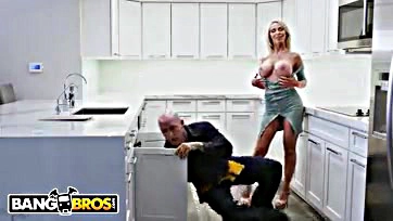 Nikki Benz gets her pussy serviced by plumber