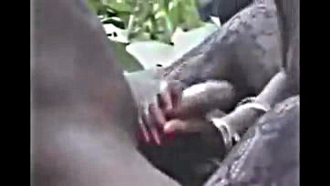 African girl gets brutally fucked in a forest