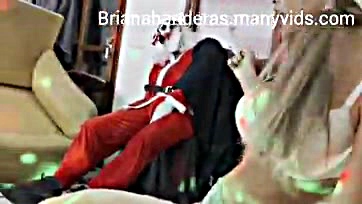 Briana Banderas gets naughty with Santa and Marco