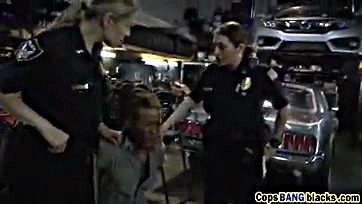 Three hot cops get brutally banged in a messy threeway