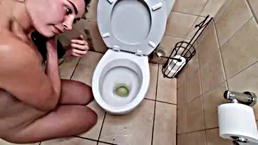 Woman engages in gross, disgusting toilet behavior