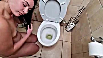 Woman engages in gross, disgusting toilet behavior