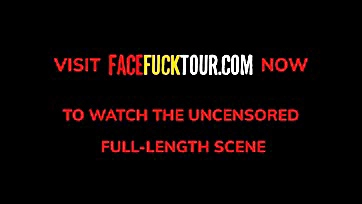 Big dick jizzes Latina teen's throat, face fucked