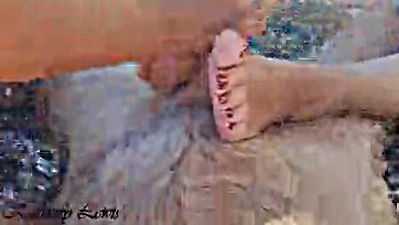 Three get intimate in a bathtub foot fetish scene