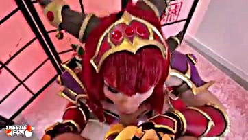 Alexstrasza deepthroats and hard-fucks cock POV