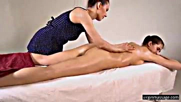 Natasha's first lesbian massage is a sensual experience