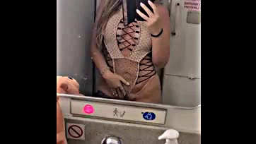 Airplane bathroom blow job made me cum