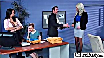 Ava and Riley engage in explicit office sex