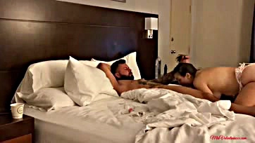 Furious passion ignites in a hotel room's sweaty chaos