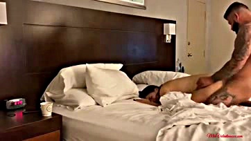 Furious passion ignites in a hotel room's sweaty chaos