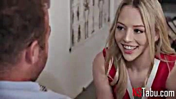 Teen cheerleader's tight pussy boosts stepdad's mood