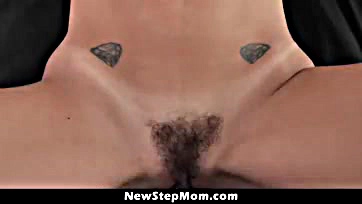 Stepson's aggressive strokes make stepmom cum loudly