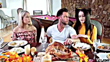 Filthy Thanksgiving sex fest between two horny women