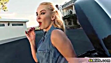 Aaliyah Love's busted ride sparks sultry roadside romp