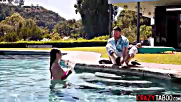 MILF seduces pool guy for rough, perverted sex