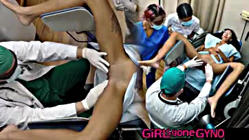 Virgin teen gets gynecological exam from expert nurses