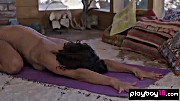 Sexy milf teaches yoga poses for horny students