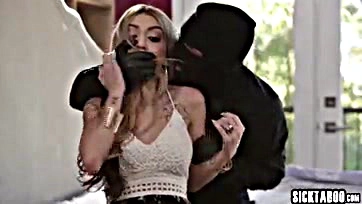 Blonde Kat Dior gets brutally pounded by masked dude