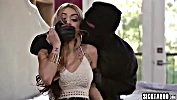 Blonde Kat Dior gets brutally pounded by masked dude