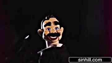 Perverted ventriloquist gets brutally screwed by a fake dummy