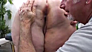 Mature woman gets intimate massage from a masseur