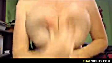 Blonde sucks dildo, sprays milk in explicit video chat