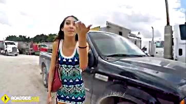 Latina gets screwed for freeing her stuck car