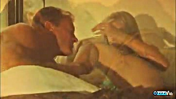 Blonde rewards hardworking man with oral sex and riding