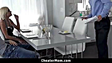 Stepmom obsessed with stepson's dick, cheating on husband