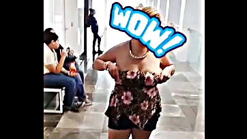 Laurita flaunts her tits on public street