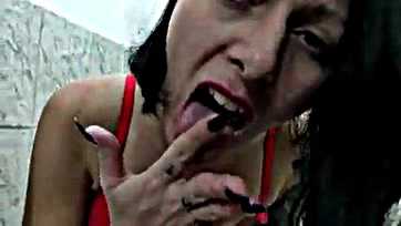 Fans demand bloody tampon insertion in Cris Bathory's anus