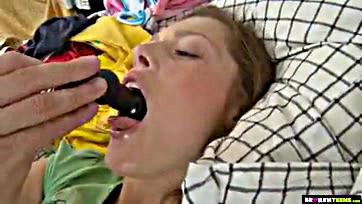 Teen's tight ass gets big dick and toys inserted