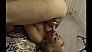 Blonde MILF gets covered in cum after rough sex