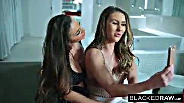 Abby and Paige get freaky with a big black cock