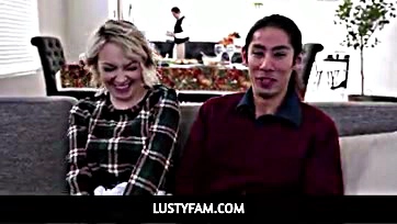 Ava's step sis gets pounded at Thanksgiving dinner