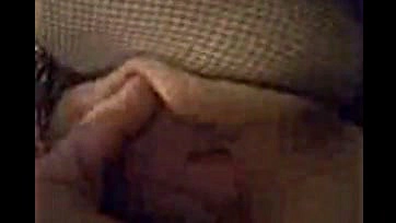 Woman fingers own vulva in public