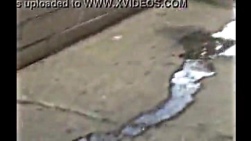 Two chicks gotta take a desperate piss on the sidewalk