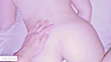 Youthful co-ed flaunts pink vulva and anal plug