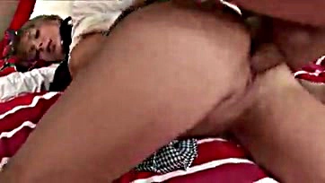 Teen blonde performs oral sex and intercourse