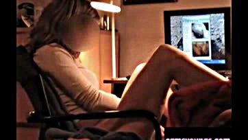 Teen masturbates while watching explicit webcam cock action