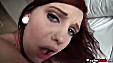 Redhead amateur gets brutally fucked in the ass