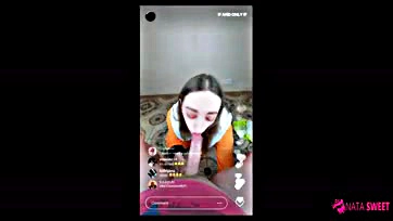 Stepbrother's dick sucked live on stream by Nata