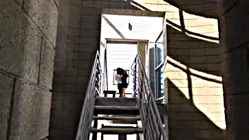 Girl gets spanked and fucked on the balcony