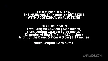 Emily tests large kit for vaginal and anal play