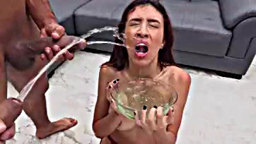 Gemma Leone endures intense cock-piss DP