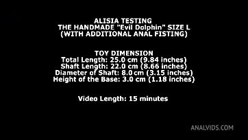 Woman tests handmade dolphin toy with anal fisting